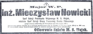 Nekrolog mjr Mieczysława Nowickiego